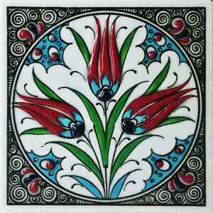 10x10 cm Çini Pano - KÇ023 Turkuaz